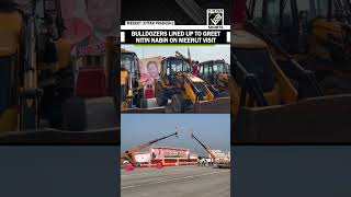 Bulldozers line up at Meerut Toll Plaza to Welcome BJP Chief Nitin Nabin