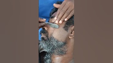 HARD BEARD SHAVING WITH WATER💈(ASMR)