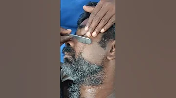 HARD BEARD SHAVING WITH WATER ASMR 