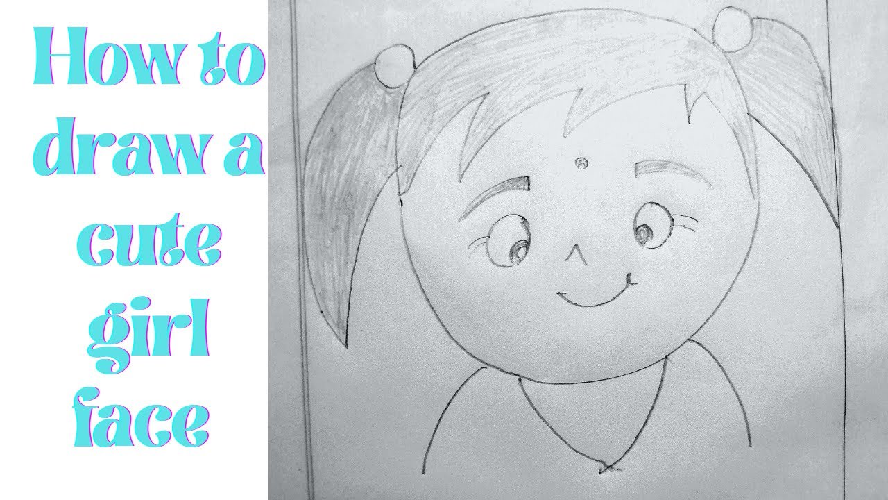 how to draw a girl face # easy steps for kids# pencil drawing easy ...