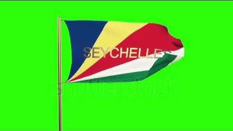 Seychelles flag with title waving in the wind. Looping sun rises style. Animation loop Stock video