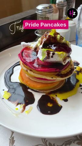 Try Rainbow Pride Pancakes At Crowne Plaza Okhla pridemonth foodvideos makingvideos pancakes