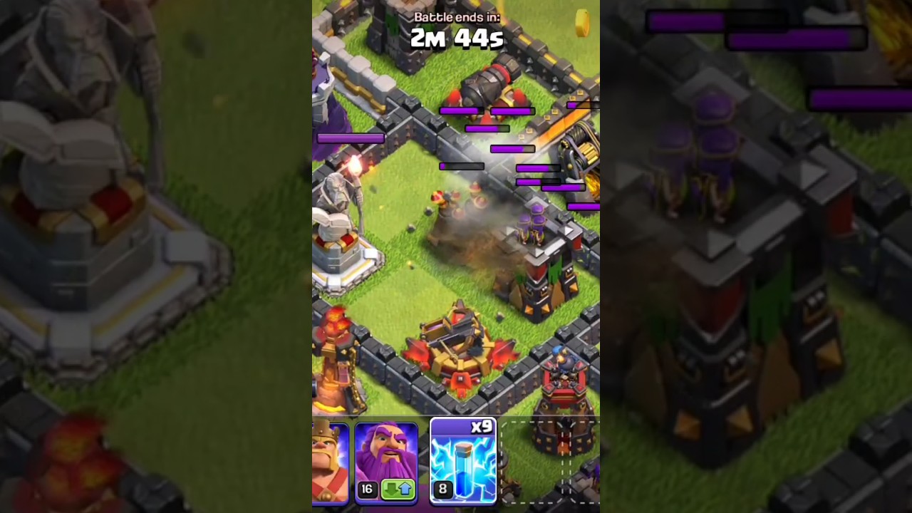 COC Level 6 air defense vs Level 8 Lightning ⚡ spell 😳😳