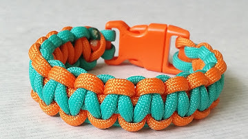 How to make Cobra Weave (Solomon Bar)two color paracord  survival bracelet
