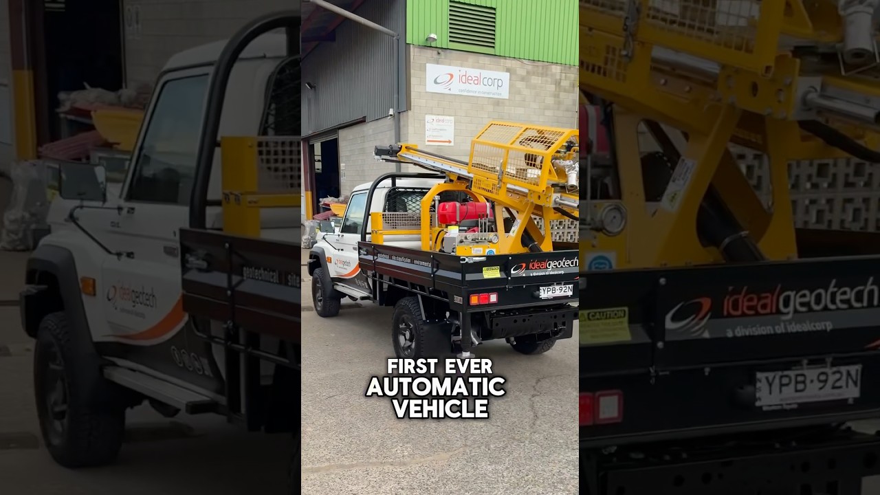 Geotechnical drill rig setup on a new automatic Landcruiser 