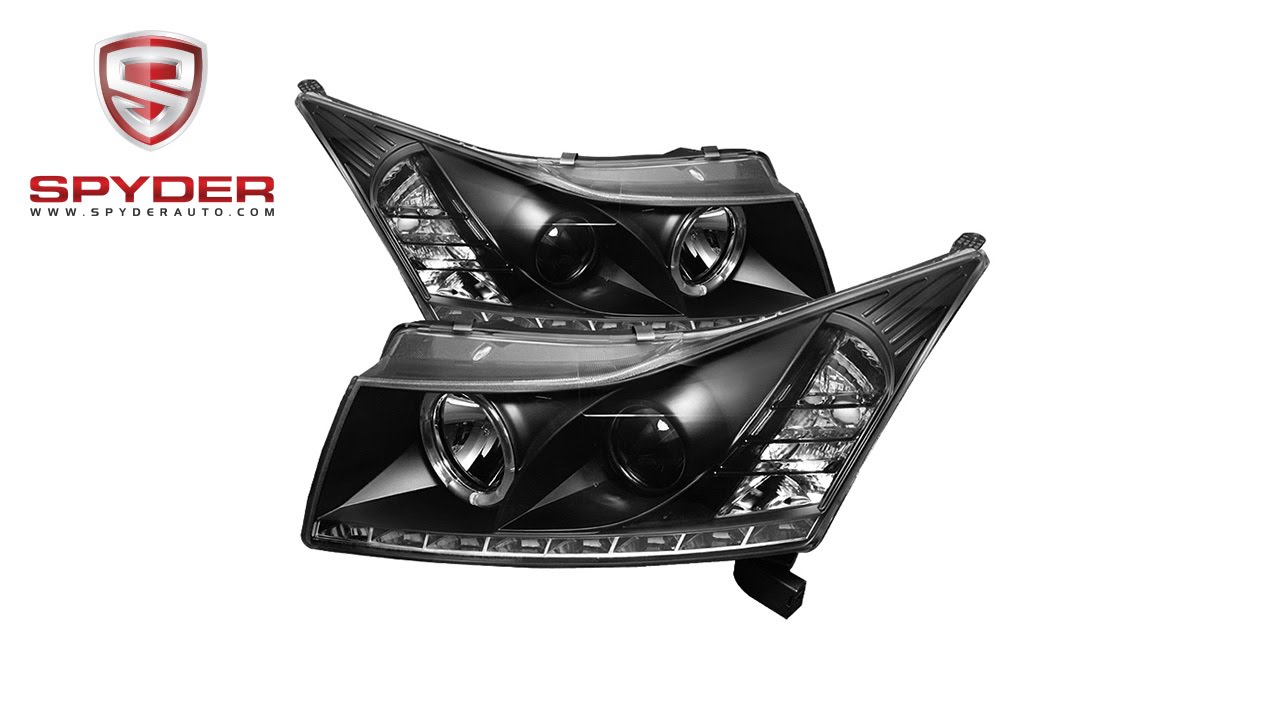 Spyder - Chevy Cruze 11-14 Projector Headlights - LED Halo -DRL - Black