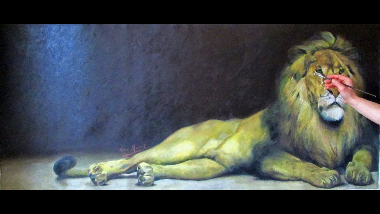 Wildlife Art Painting Huge Real Size Lion YouTube
