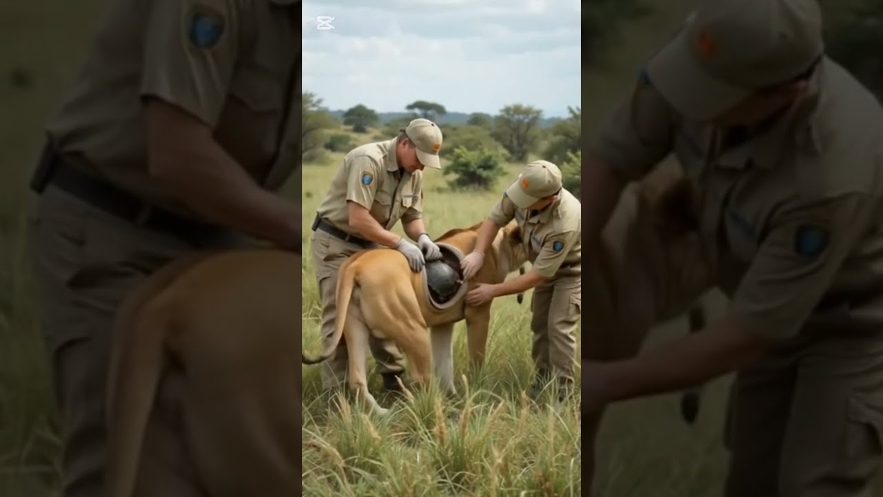 She Needs Help Shorts Lion Animals Rescued With Turtle N Est In Its Back Ai
