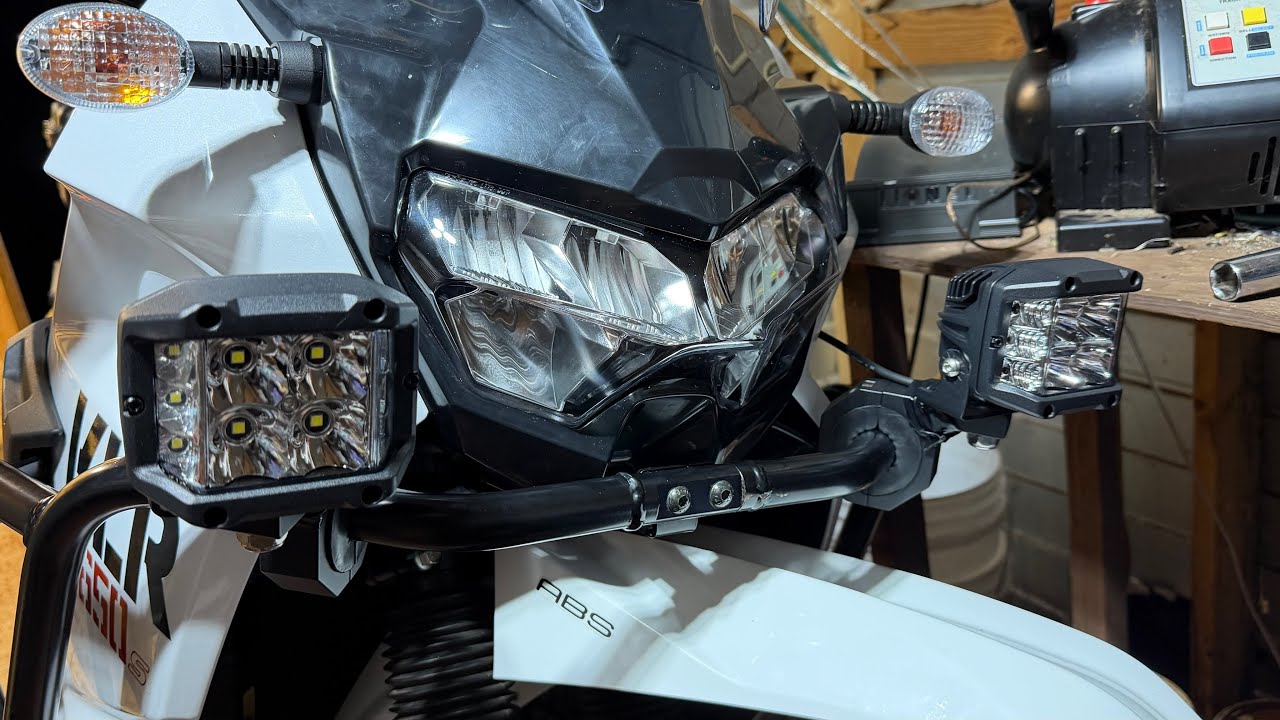 Off-road pod light test from Harbor freight on klr650 adventure bike ...