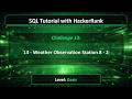 SQL Tutorial with HackerRank - 13 Weather Observation Station8 (SECEND SOULOUTION)