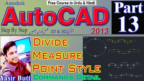 AUTOCAD |13 How to use DIVIDE & MEASURE commands  in Urdu/Hindi |PART 13| CAD TUTORIALS