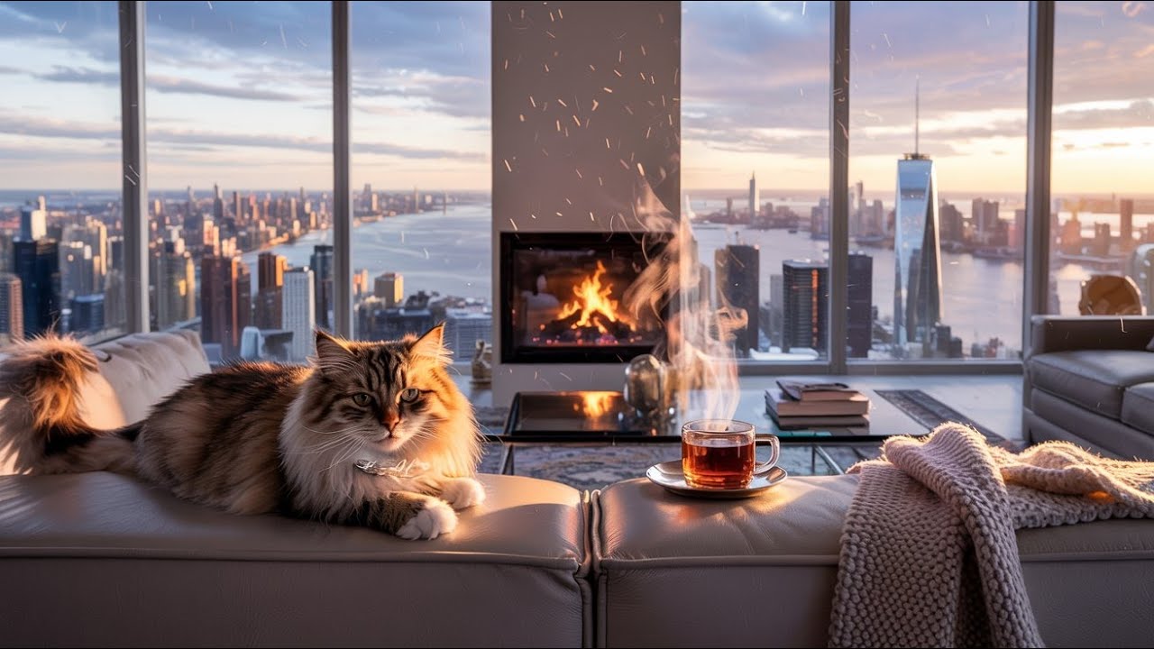 Relaxing Fluffy Cat Cinematic | Deep Meditation Music for Inner Peace | 4K Ultra HD