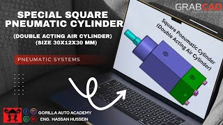 Special Square Pneumatic Cylinders (Double Acting Pneumatic - Air Cylinder) Size 30x12x30 mm