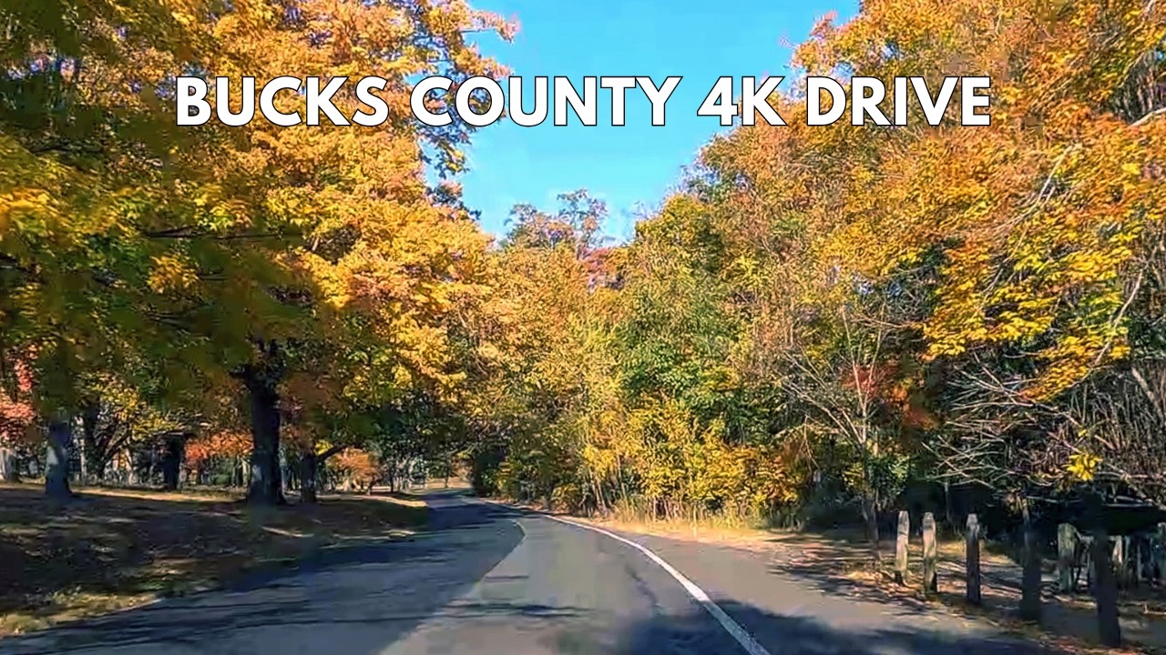 Pennsylvania Scenic Fall Drive 4K | Bucks County Driving Tour