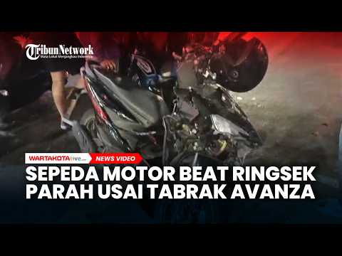 Adu Banteng Terjadi di Jaktim, Sepeda Motor Beat Ringsek Parah Usai Tabrak Avanza