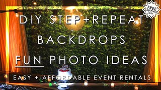 FUN DIY BACKDROP STEP REPEAT BANNER RENTAL FOR WEDDING