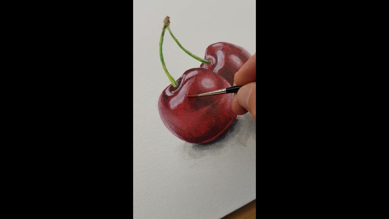 Lecker - Saftige Kirschen malen mit Acrylfarben - YouTube