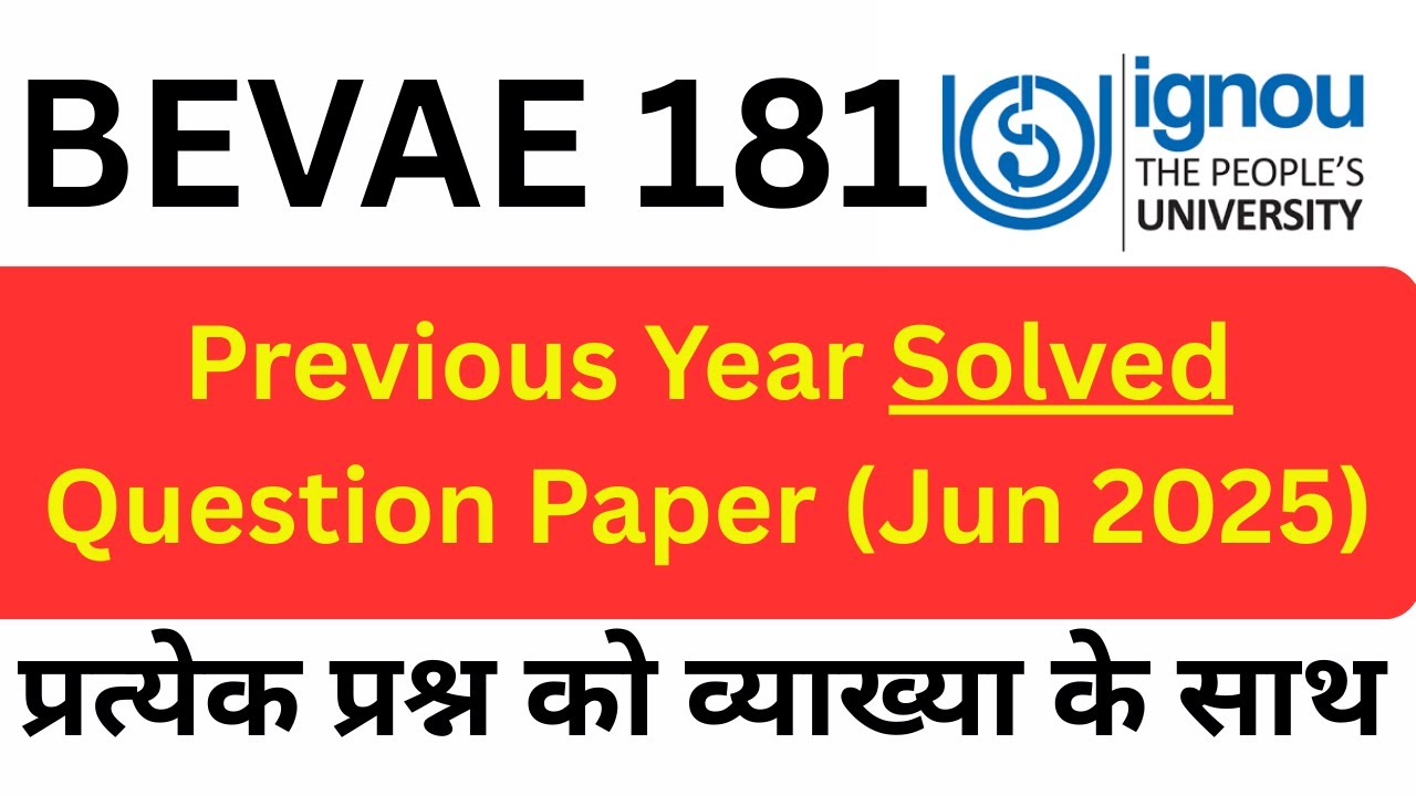 BEVAE-181 June 2025 Solved Question Paper | IGNOU Environmental Studies ...
