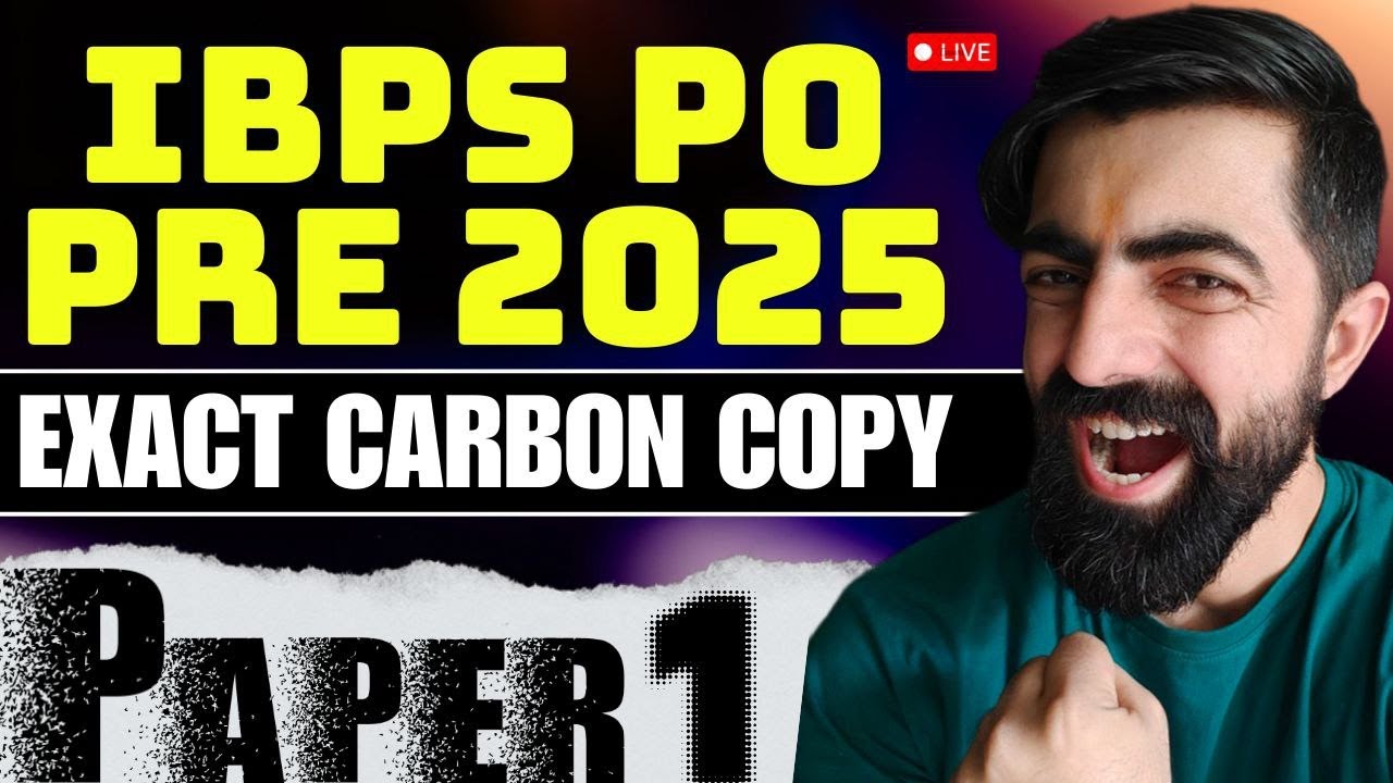 IBPS PO PRE 2025 Exact Carbon Copy - 01, Paper Out !!! || Reasoning By Dhruva Sir...