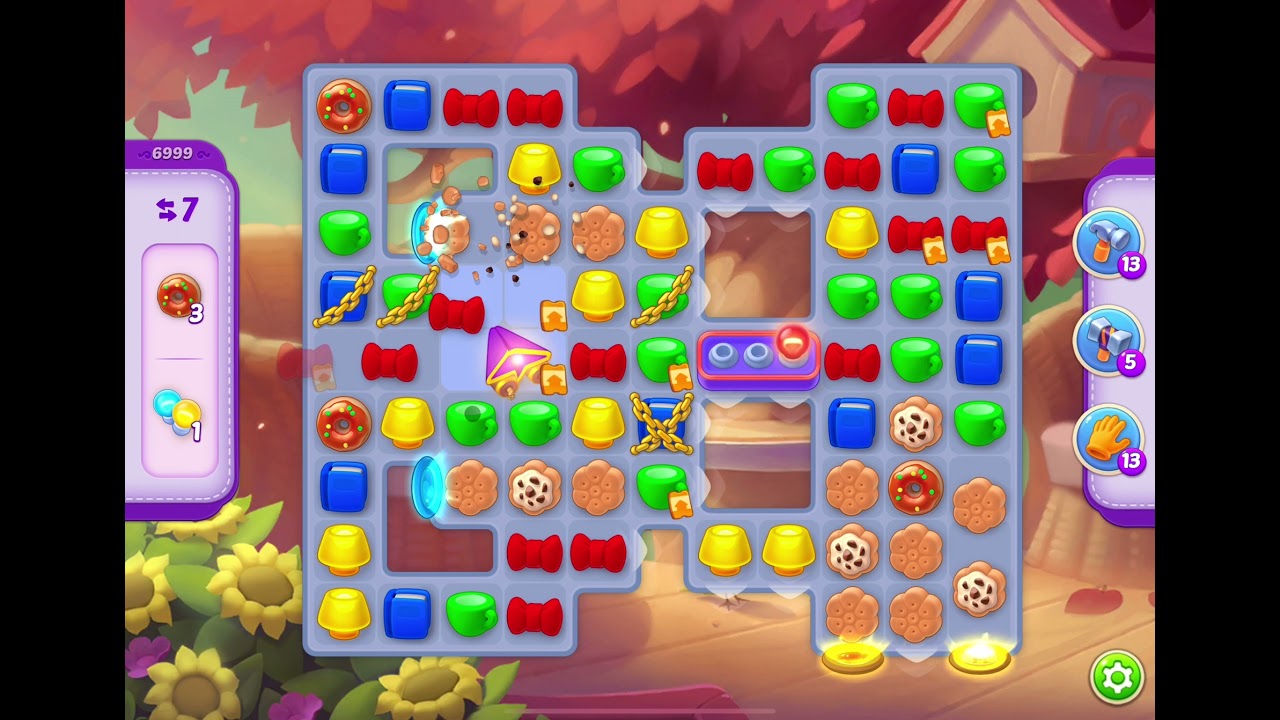 HomeScapes Level 6999 no boosters (13 moves)