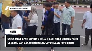Demo APMB di Pemko Binjai Ricuh, Massa Dobrak Pintu Gerbang dan Bakar Ban Desak Copot Kadis PUPR