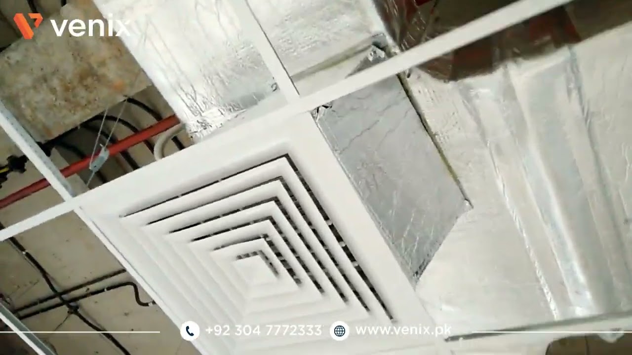 Supply, Installation of Split Ducted Unit with complete ducting, diffuser, grilles pizza center.