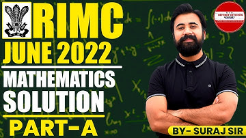 RIMC JUNE 2022 | MATH PAPER SOLUTION | PART A | LIVE 🔴| FOR RIMC ASPIRANTS #RIMC #DOA #BETHENEXT