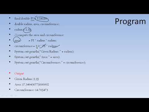 Java-3.5. Calculate area of a circle