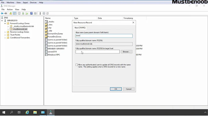 LAB GUIDE:40 Add CNAME Record in Windows DNS Server 2019