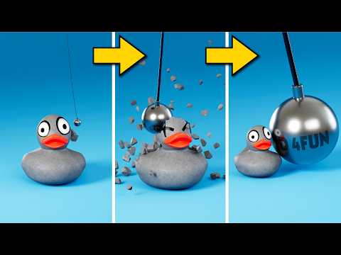 ULTIMATE 3D PHYSICS CHALLENGE! 10,000KG Wrecking Ball vs. Stretchy Ducks! 🧲🦆ASMR Physics Simulation💥