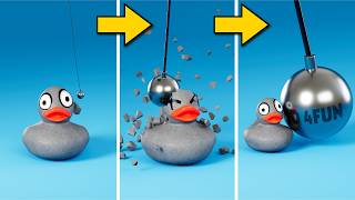 Download Lagu ULTIMATE 3D PHYSICS CHALLENGE! 10,000KG Wrecking Ball vs. Stretchy Ducks! 🧲🦆ASMR Physics Simulation💥 MP3