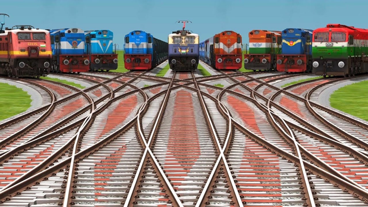 9 Bharat Rail Crossing Railway Station Railways || 3d Gameplay Railgadi Daimond Bumpy Forketd Tracks