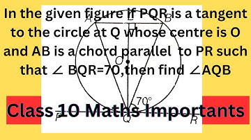 In the given figure if PQR is a tangent to the circle at Q whose centre is O and AB is a chord paral