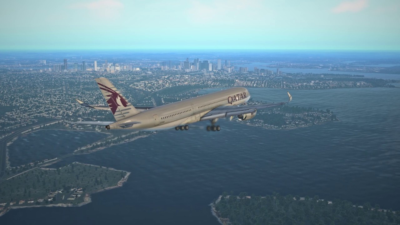 Landing at Boston Intl. Airport Qatar Airways A350900 ++ XPlane 11 YouTube