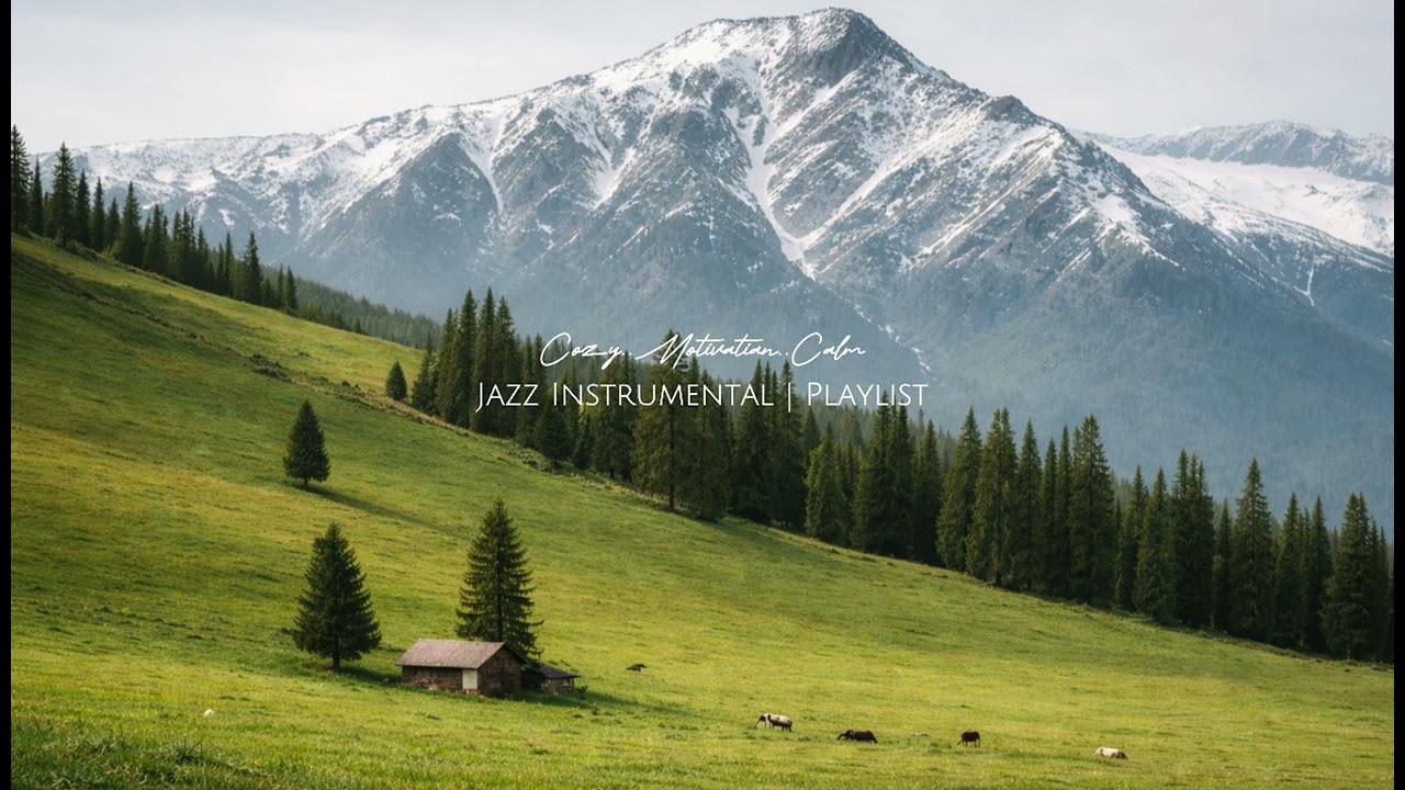 Spring Between Meadows and Snowy Peaks | Calm Jazz Ambience