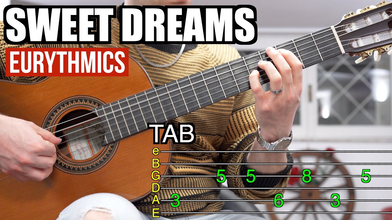 Eurythmics - Sweet Dreams (Are Made Of This) Guitar Lesson Cover [TAB]