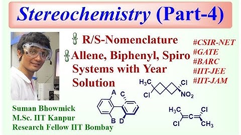 Stereochemistry Part-4|| Nomenclature for Allene, Biphenyl, Spiro systems with Year Solution