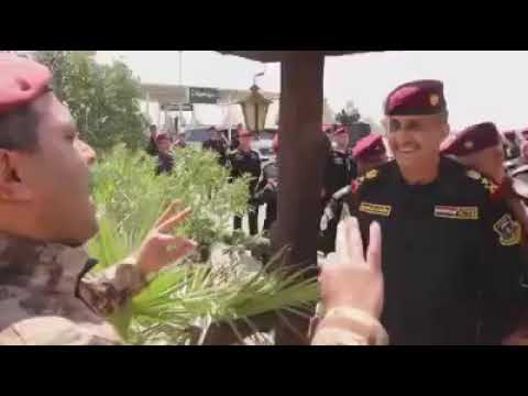 جندي عراقي يلقي شعر للفريق عبدالوهاب الساعدي