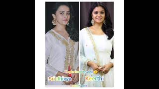 Sri Dhivya Vs Keerthi Suresh Same Colour Dress Oingke Favorite Yaru