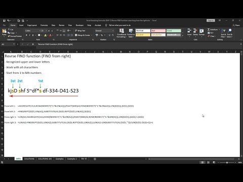 Excel Amazing Formula-(EAF-1) Reverse FIND formula searching from the right