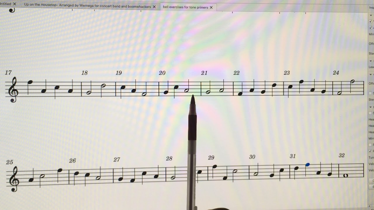 Handbell (Tone Chimes) tutorial with multiple measures 2 quarter note