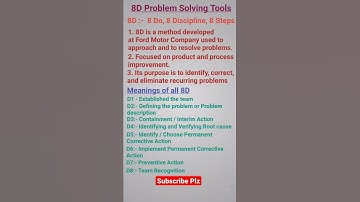 8D | 8D Problem solving tools | #shorts