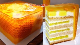 Медовый торт с лимонным желе и мятным кремом Торт в желе LoveCookingRu