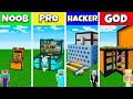 Minecraft Battle: NOOB vs PRO vs HACKER vs GOD: INSIDE CHEST HOUSE BASE BUILD CHALLENGE / Animation