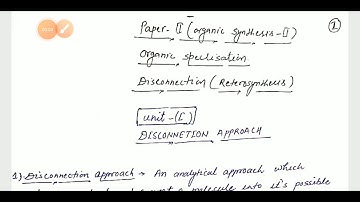 Dissconnection approach (Lec-1)by Mukesh Kumar Jangid  M. Sc. Final Chemistry  Organic chemistry