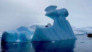 Time lapse navigation around a unique iceberg