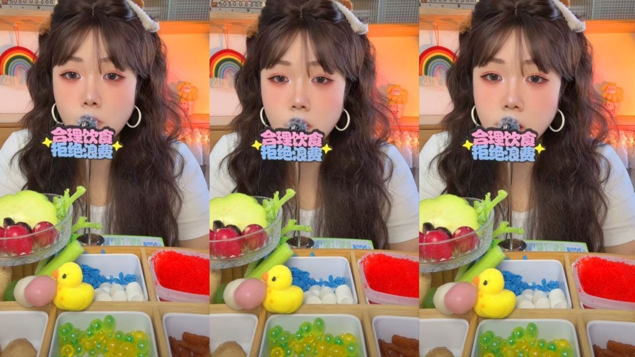 ASMR RAINBOW DESSERTS Mukbang 🍬 Green Grape Jelly, Blue Rice & Red Candy | Satisfying Eating Sounds