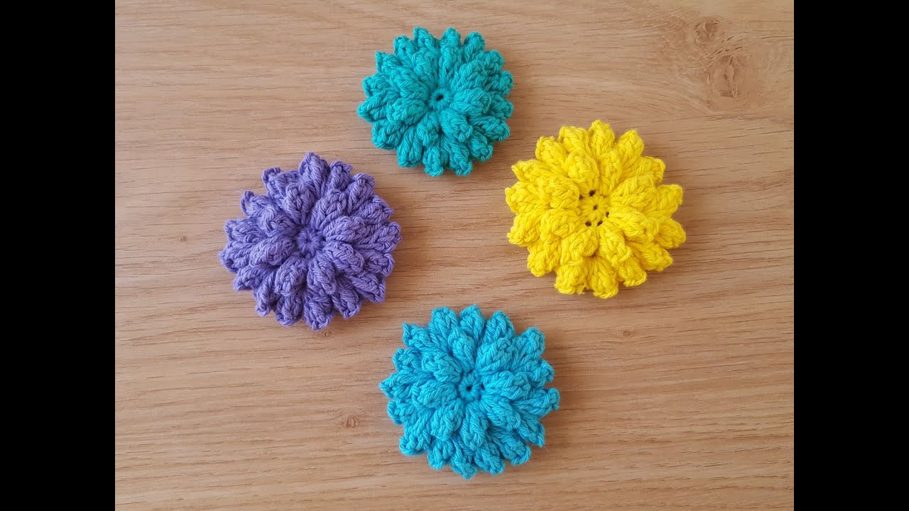 Tig isi popcorn cicek yapimi/Örgü Modelleri