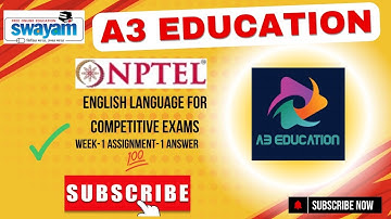 NPTEL English language for competitive exams Week 1 Assignment 1 Answers Solution Quiz | 2025 - Jan