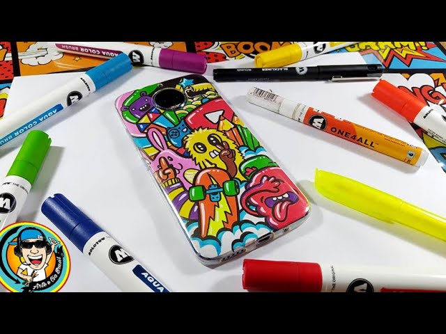 FIZ UMA ARTE DOODLE PARA CAPINHA DO MEU CELULAR - DOODLE PASSO A PASSO -  YouTube
